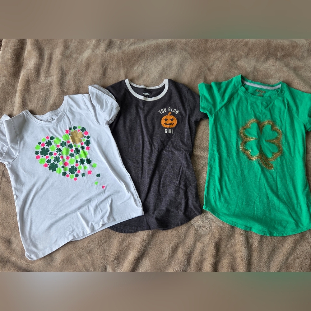 Cat & Jack Kids Tees - White, Black, Green with Fun Graphics Holidays